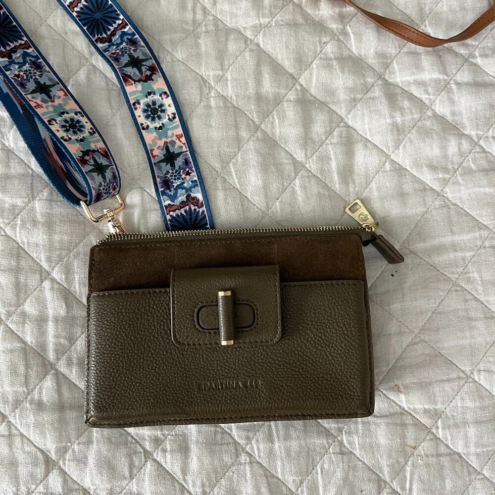 Olive Green Leather Crossbody Bag